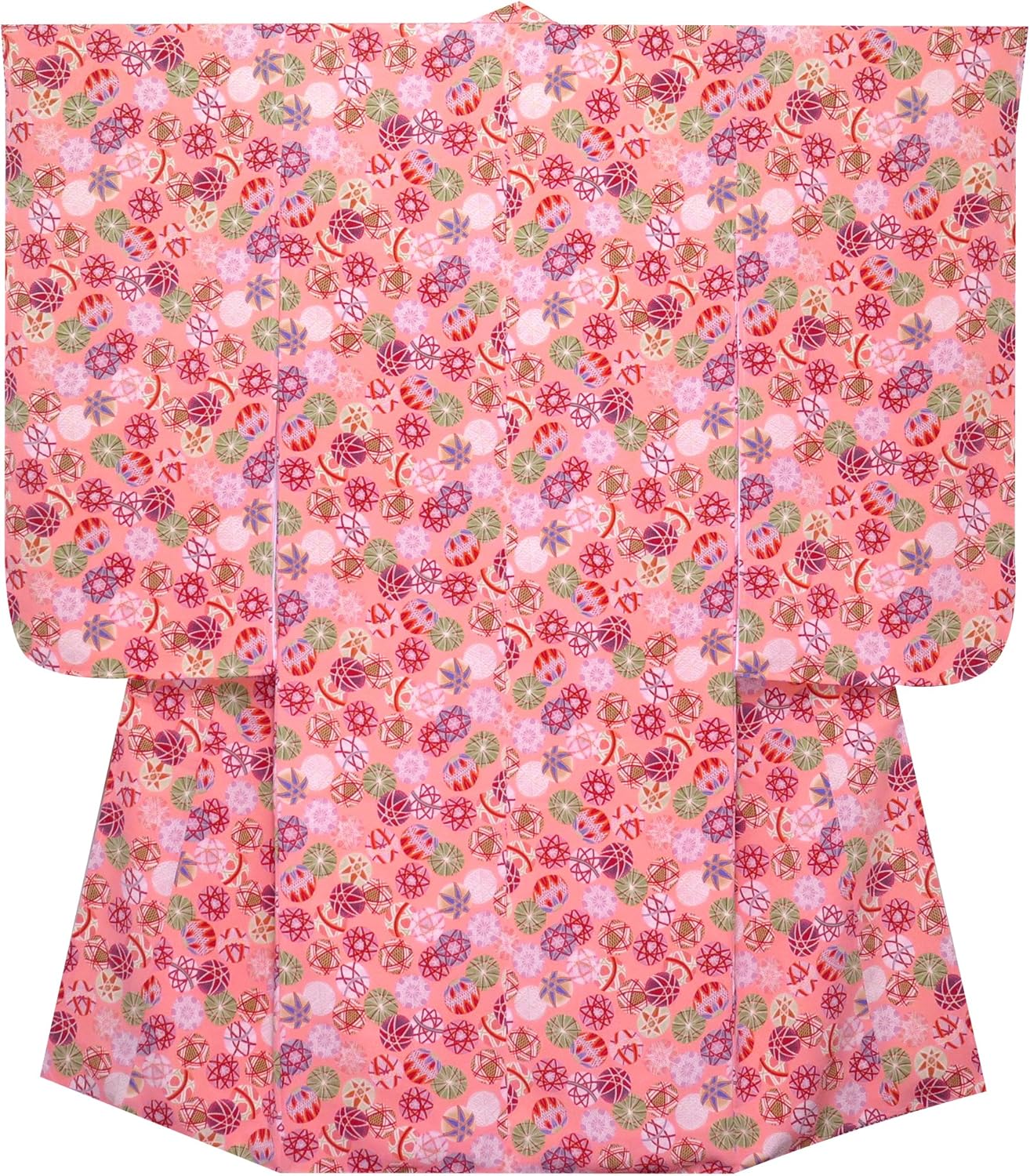 504ag87□七五三 セミアンティーク 七歳 女児 着物&袋帯 鶴□状態良好